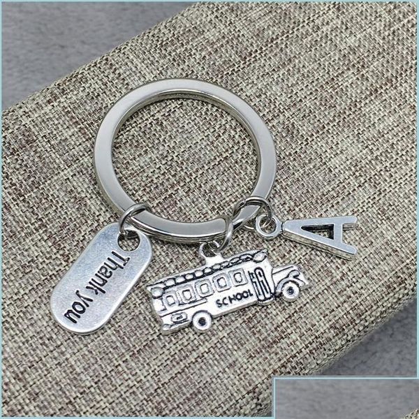 Porte-clés Porte-clés Guyin Chauffeur d'autobus scolaire Cadeau Thanksgiving Chaîne Merci 20 Lettre à Pendentif Creative Couple Bijoux Porte-clés Otbxz