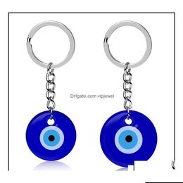 Sleutelringen Sleutelringen Sieraden Turkse Evil Blue Eye-sleutelhanger Autoring Amet Lucky Charm Hangende hanger Jewerly Drop Delivery 2021 Jjc5W Dhozz