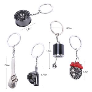 Sleutelhangers L Auto-onderdelen Metalen ketting Set Leuk onderdeel Model Sleutelhangerhouder voor liefhebbers Sleutels Tassen Decoratie Drop Delivery Amtlh