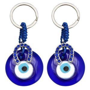 Belangrijkste ringen L Turkish Blue Evil Eye Eye Keychain Charms Good Luck Glass Lucky Amet Protection Car Hangend Ornament Drop Delivery 20 Yydhhome Amyzk