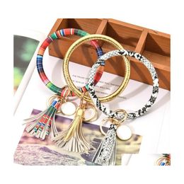 Key ringen lederen armbandbangle schattige tas sleutelhanger kwastje sleutelhangers polsklet auto sleutels houder voor vrouwen Q37fz drop levering je dhmkx