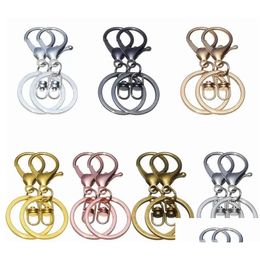 Key Rings Lobster Clasp Keychain Sier antieke bronzen zinklegering Haak voor autoringketen Diy Accessoires Sieraden maken Keyrings drop dhoak