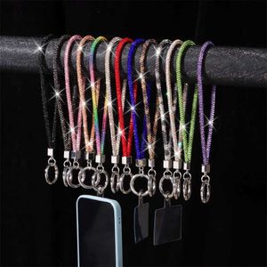 Anneaux clés Luxury Bling Keychain Royale Bright Phinestone Lanyard bracelets de poignet suspendu Crimps diamant Crim-Lost Corde 240412