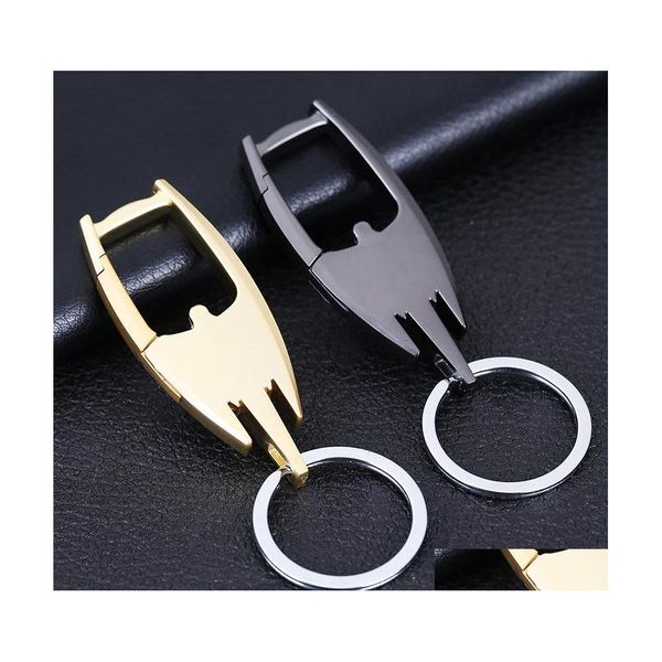 Llaveros Soporte de anillo de metal Llavero de coche resistente para hombres Mujeres Mosquetón Llaveros Accesorios de moda Dhs G778R F Drop Delivery J Dhav4