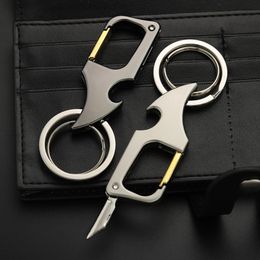 Key Rings Mini Knife Keychain Foldable Gepersonaliseerde letters Multifunctionele flesopener Auto Key Holder Keten Keyring K412