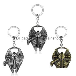 Key Rings Movie Series Keychains Opener Star Airship Spaceship Beer Bottle Bottle Metalen sleutelhangers Fashion Jewelry hanger accessoires Dh9zl