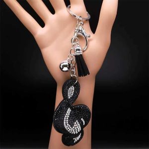 Porte-clés Musique Clé De Sol Note Porte-clés pour Femmes Hommes Couleur Argent Noir Gland Symbole Musical KeyrBag Accessoires Bijoux llaveros J240108