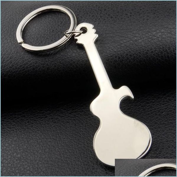 Porte-clés Instruments de musique Guita ouvre-bouteille porte-clés simple métal été ouvre-bière porte-clés barre outil à main mode goutte Deli Dhj4P