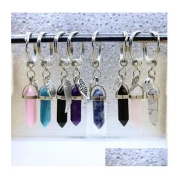 Porte-clés Chaînes En Pierre Naturelle Porte-clés Titulaire De La Mode Boho Bijoux Porte-clés De Voiture 8 Couleurs Stlye Pour Hommes Femmes Drop Delivery Dh42N