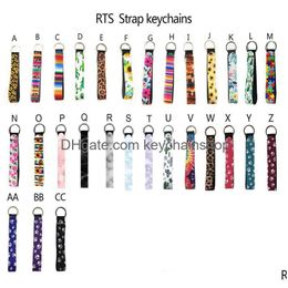 Key Rings Neopreen Polslet Keychains Lanyard Serape Prints Strap Band Split Ring Chain Hander Hand Pols Keychain voor drop levering Dhldo