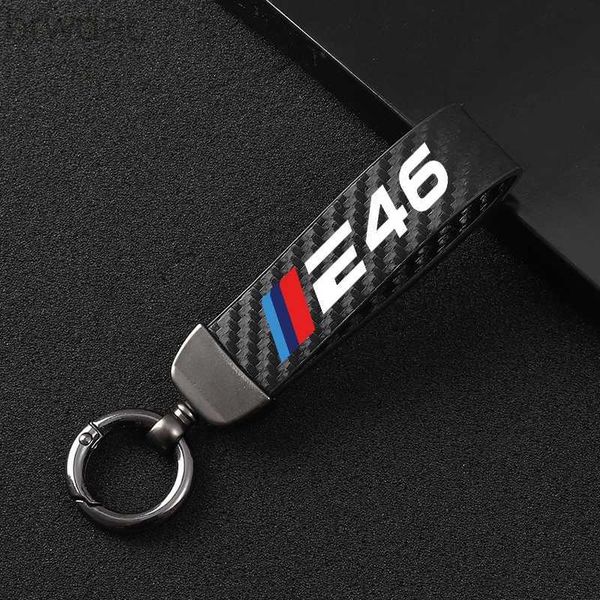 Anneaux clés Nouveaux coiffures de voiture en fibre de carbone Custom Make Keychain Fine Gift Key Ring pour BMW E28 E39 E46 E60 E61 E70 E90 E92 E93 Accessoires 240412