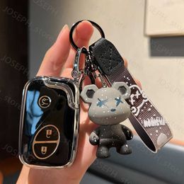 Sleutelringen Nieuwe TPU -auto Remote Key Case Cover FOB voor Lexus CT200H GX400 RX350 IS250 IS300C RX270 ES240 ES350 LS460 GS300 450H 460H Keychain J230413