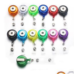 Porte-clés Noosa Snap Button Ring Badge Reel Id Holder Rétractable Interchangeable Jewelry Fit 18Mm Snaps Drop Delivery Dhpzb