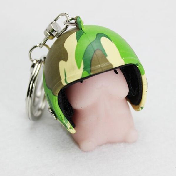 Anneaux clés Nouveauté, parodie délicate, gadgets drôles Toys Vendre un casque de stress bondé entier casque petit animal keychain mignon silicone ke