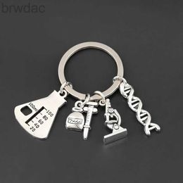 Anillos clave Joya Popular Posteo de colgantes Capante Microscopio Molecular Molecular Keyring Estudiante de medicina Dispositivo experimental Regalos 240412