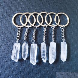 Key Rings Rock Crystal Quartz Chains Natural Stone Charms Keychains genezende sleutelhangers voor vrouwen