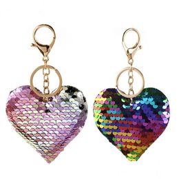 Porte-clés Sequin Coeur Porte-clés Colorf Amour Pendentif Charme Porte-clés Saint Valentin Cadeau Pour La Fête Decaration Fournitures Drop Delivery J Dhsgx