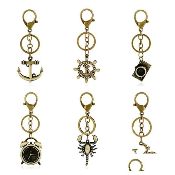 Porte-clés Navire Creative Alliage Ancre Caméra Pendentif Pour Les Étudiants Masculins Et Féminins Porte-clés Cadeaux R122 Mix Ordre 20 Pièces Beaucoup De Baisse Dhl3X