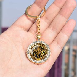 Belangrijkste ringen Shiva Nataraja Keychain Boeddhistische sieraden Lakshmi Godin Rhinestone Pendant Hindoeïsme Amulet Keyring Gift G230210