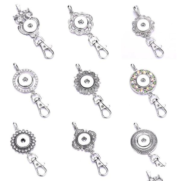 Anneaux clés bouton instantanés bijoux en métal flower hibou étoile 18 mm porte-clés pour hommes femmes charmes livraison de chute dhgarden dhknf