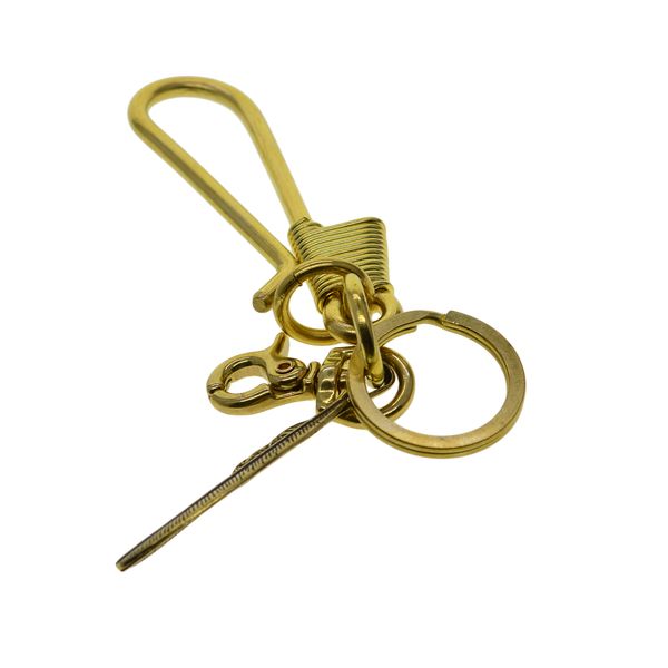 Anillos clave de latón sólido Alambre envuelto con llavero con llavero con enlaces de conector de resorte giratorio y regalo de la cadena de llave de la billetera de plumas