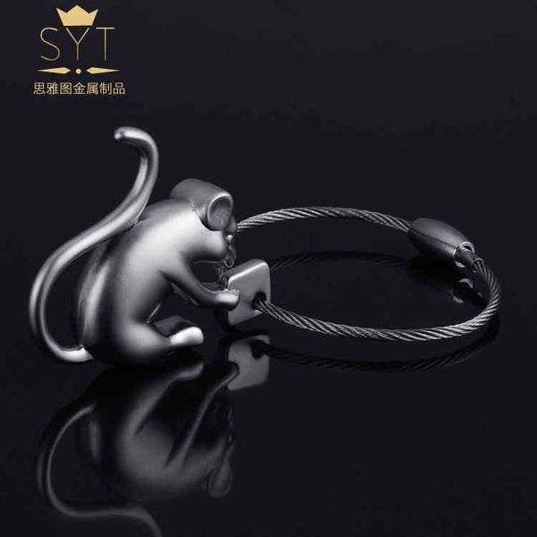 Anneaux clés Straight Chinois Style Chaîne Creative Souris Métal Ma publicité Publicité Pendentif cadeau