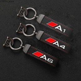 Sleutelringen Suede Keychain Sportauto Key Ring Aangepast cadeau met voor Audi A1 A3 A4 A5 A6 A7 A8 Q3 Q5 Q7 Q8 TT B4 B5 B6 Auto Accessorie J230427