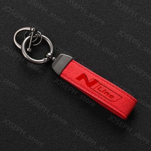Porte-clés en daim rouge N Line porte-clés porte-clés de voiture porte-clés pour Elantra Sonata Veloster accessoires de gadget de voiture intérieur J230413