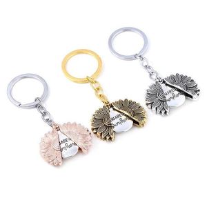 Porte-clés Tournesol Médaillon Porte-clés Lettre Ouverte Vous Êtes Mon Soleil Designer Chaîne En Or Sac Suspend Amour Bijoux Drop Delivery Dhixv