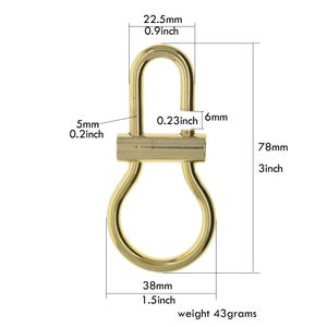 Sleutelringen Super sterke massieve spiegel gepolijst messing ovale bol veerronde ronde snijgschuifvergrendeling clip slot carabiner sleutelhangers fob