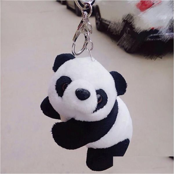 Llaveros Juguetes Dibujos animados P Lindo Panda Llavero India Reino Unido Bk Llavero Titular Cadenas de automóviles Hombres Mujeres Recuerdo Regalo de cumpleaños Chaveiro Drop Deli Dhc8D