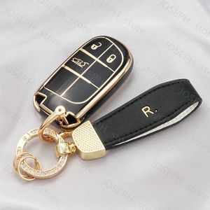 Key Rings TPU -auto Remote Key Case Cover voor Jeep Renegade Grand Cherokee voor Dodge Ram Charger 1500 Challenger Chrysler 300C Jour Keychain J2304132