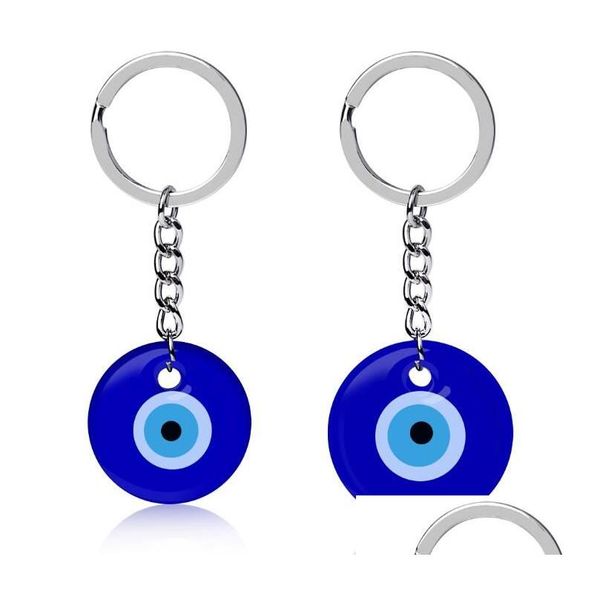 Porte-clés Turc Bleu Mauvais Œil Porte-clés Charmes Pendentifs Artisanat En Verre Avec Porte-clés Suspendu Ornement Bijoux Accessoires Amet Pour G Dhwgc