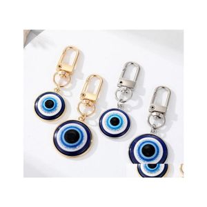 Belangrijkste ringen Turkse blauwe ooghanger Keychain -ring voor mannen Vrouwen Ken Koppeling Geschenk kwaad Bag auto Accessoires Drop Delivery Sieraden Dhtjz