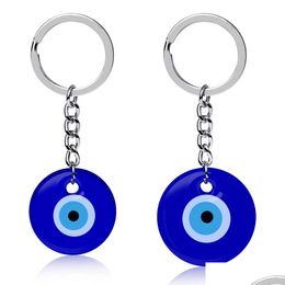 Porte-clés turc mauvais oeil bleu porte-clés anneau de voiture Amet porte-bonheur pendentif suspendu bijoux livraison directe bijoux Dhgarden Dhlnd