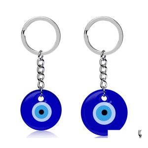 Sleutelhangers Turkse Evil Blue Eye Ring Bedels Hangers Crafting Glas Sleutelhanger Met Sleutelhanger Opknoping Ornament Sieraden Accessoires Amet Dhgsj