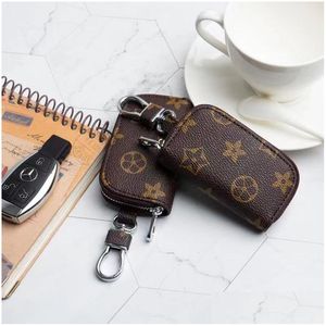 Clé des portefeuilles concepteurs - étui automobile clés en cuir Pu Pu Harmers Femmes Smart Voleur Zipper Keychain Pouche Sac Portefeuille Drop Livraison Ba Dhujt