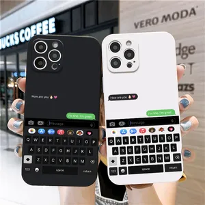 Funda de teléfono con teclado y alarma para iPhone, carcasa trasera suave de silicona resistente, 15, 14, 13 Pro, 12, 11 Pro, Xs, X, XR, Max, 8, 7 SE