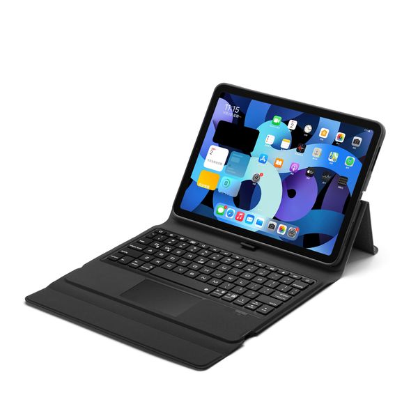 Étui clavier sans fil Bluetooth 7 couleurs LED rétro-éclairé Touchpad Flip Stand Cover avec porte-crayon pour iPad Air 10.9