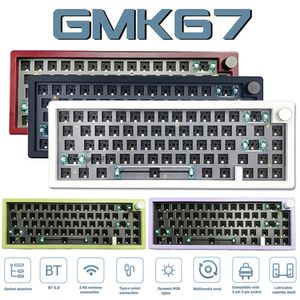 Clavier couvre GMK67 Kit de joint mécanique échangeable RVB rétro-éclairé Bluetooth 2 4G sans fil 3 Mode personnalisé sans interrupteur 230804