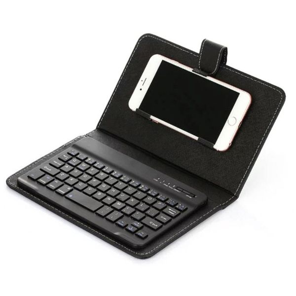 Clavier couvre mini téléphone portable Bluetooth étui en cuir sans fil avec housse de protection p230808
