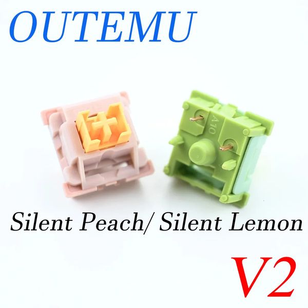 Cubiertas de teclado Outemu Silent Peach V2 Switch Lubed Update Lemon Switches Mecánico Lineal Táctil 5Pin Intercambio personalizado DIY 231007