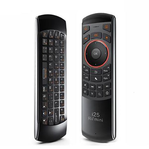 Clavier couvre Rii i25 2 4G Mini souris sans fil avec télécommande IR PC Teclado pour tablette Smart Android TV Box 230804
