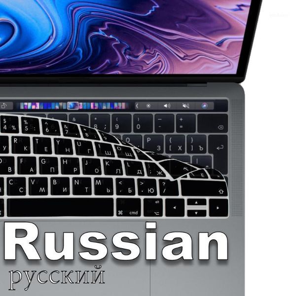 Cubiertas de teclado Protector de silicona ruso para Air13/12 /15/16pro Touchbar A1706/A1466A1708/A1990/A1398/A2289/A1932/A21411