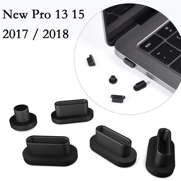 Couvre-clavier en silicone souple pour Pro 13 15 2021 Touch Bar A1989 A1990, bouchon anti-poussière, ports USB, anti-poussière, 2 pièces/lot1