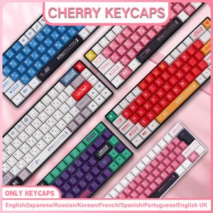 Clavier Couvre Espagnol Français Allemand Japonais Coréen Russe Anime personnalisé Keycaps Cherry Profile Keycap Disposition ISO pour Mécanique 230804