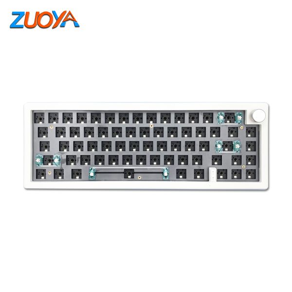 Couvre clavier ZUOYA GMK67 kit de clavier mécanique personnalisé permutable Bluetooth 2 4G structure de joint rétro-éclairé RVB sans fil 3 mod 230804