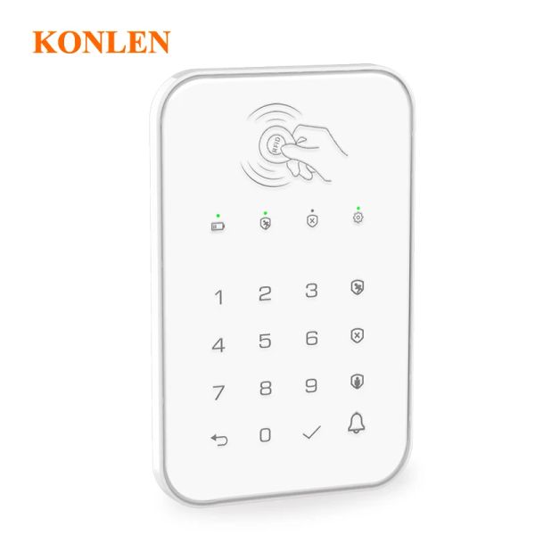 Keyboard Konlen Wireless Keypad RFID 433 MHz ARM Désarm avec mot de passe pour H25 H26 Home Security WiFi 2G 4G Système d'alarme GSM