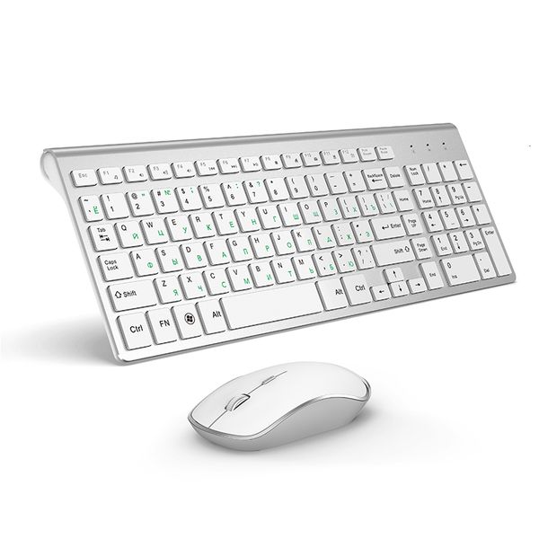 Clavier Souris Combos 2 4G sans fil Combo langue russe portable Mini souris multimédia ensemble pour Windows PC ordinateur portable tablette 230927