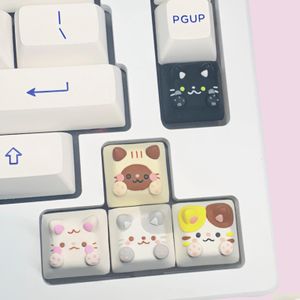 Keyboard Mouse Combos Accessoires Keycaps de chat siamois à la main